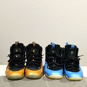 Nike Foamposites 'Little Posites' UNC Blue & Metallic Gold